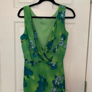 Green Floral Cocktail Dress